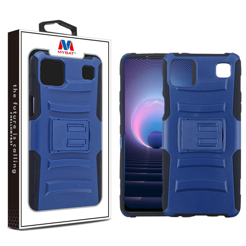 MyBat Advanced Armor Stand Protector Case for Cricket Grand LG K92 5G - Dark Blue / Black