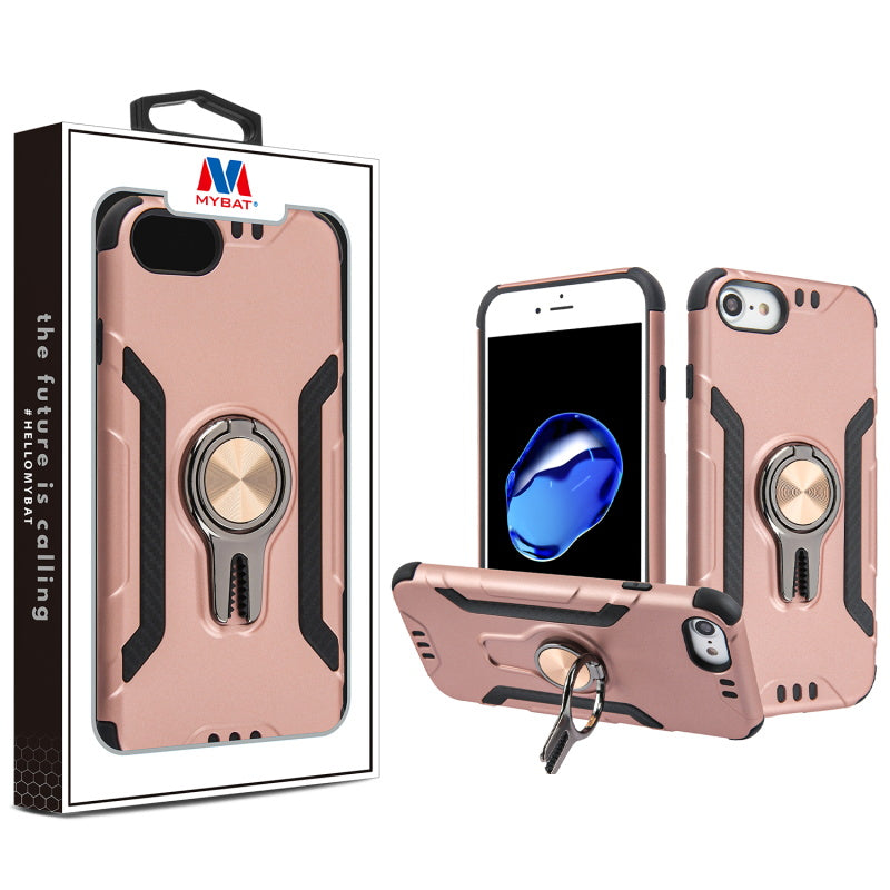 MyBat Hybrid Protector Cover (with Ring Stand) for Apple iPhone 8/7 / SE (2020) - Rose Gold / Black
