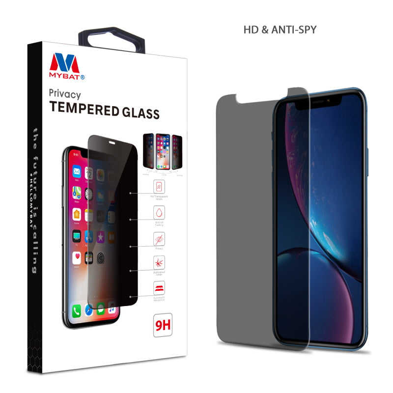 MyBat Privacy Tempered Glass Screen Protector (2.5D) for Apple iPhone 11 / XR - Transparent Smoke