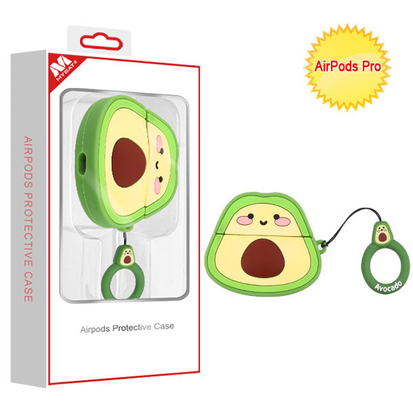 MyBat 3D Cartoon Silicone Case for Apple AirPods Pro with Wireless Charging Case - Avocado