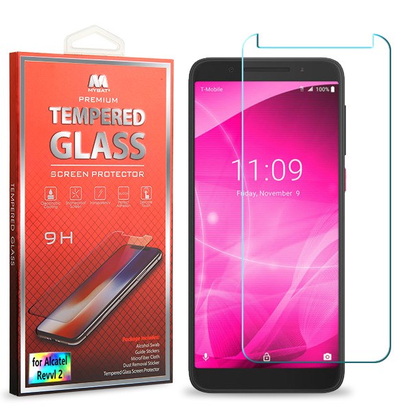 MyBat Tempered Glass Screen Protector (2.5D) for Alcatel Revvl 2/T-Mobile Revvl 2 / 3 - Clear