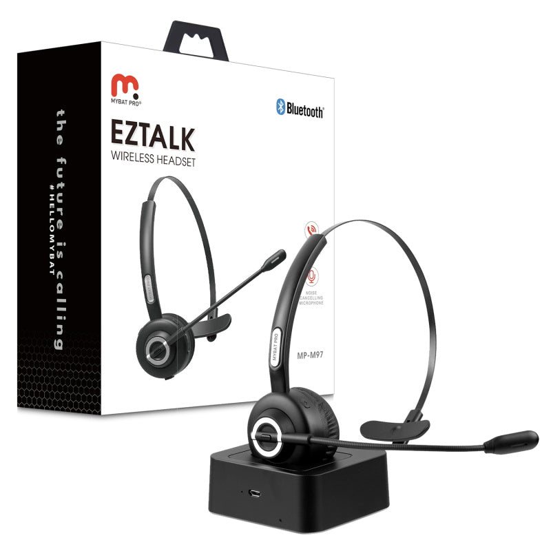 MyBat Pro Eztalk Bluetooth Headset with Noise Cancelling Microphone - Black