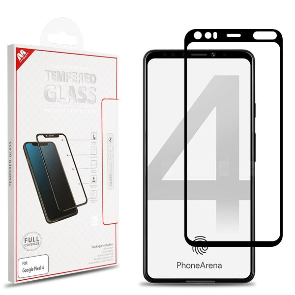 MyBat Full Coverage Tempered Glass Screen Protector for Google Pixel 4 - Black