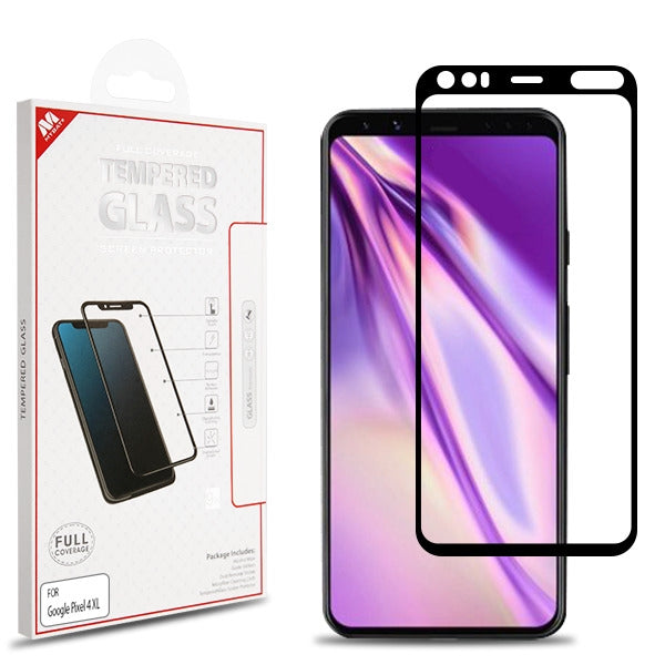 MyBat Full Coverage Tempered Glass Screen Protector for Google Pixel 4 XL - Black