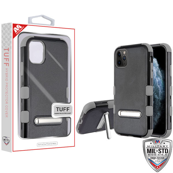 MyBat TUFF Series Case (with Magnetic Metal Stand) for Apple iPhone 11 Pro - Natural Black / Iron Gray