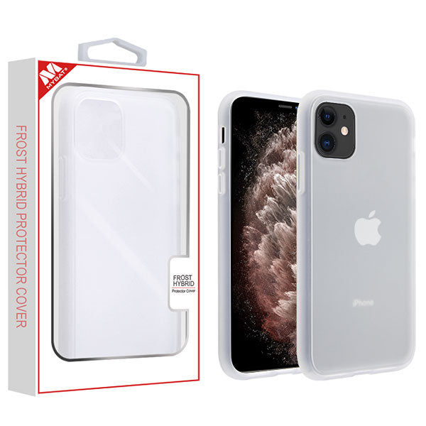MyBat Frost Hybrid Protector Cover for Apple iPhone 11 Pro Max - Semi Transparent White Frosted / Rubberized Semi Transparent White