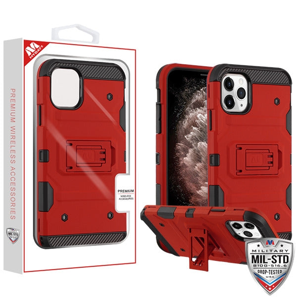 MyBat Storm Tank Hybrid Protector Cover [Military-Grade Certified] for Apple iPhone 11 Pro Max - Red / Black