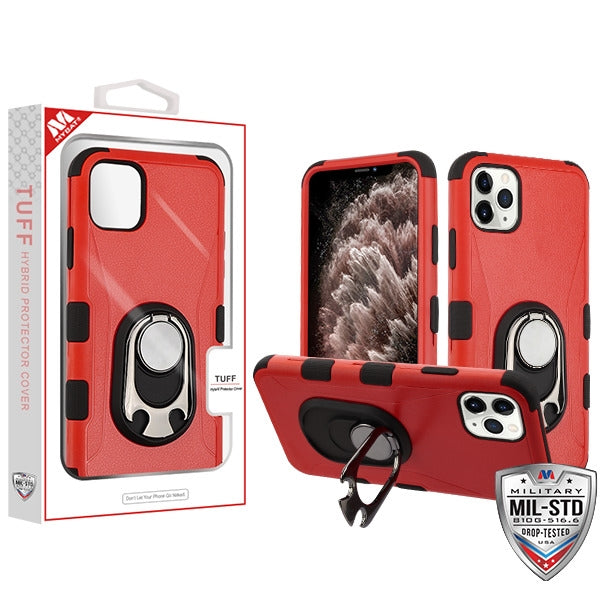 MyBat TUFF Series Case (with Ring Holder Kickstand Bottle) for Apple iPhone 11 Pro Max - Natural Red / Black