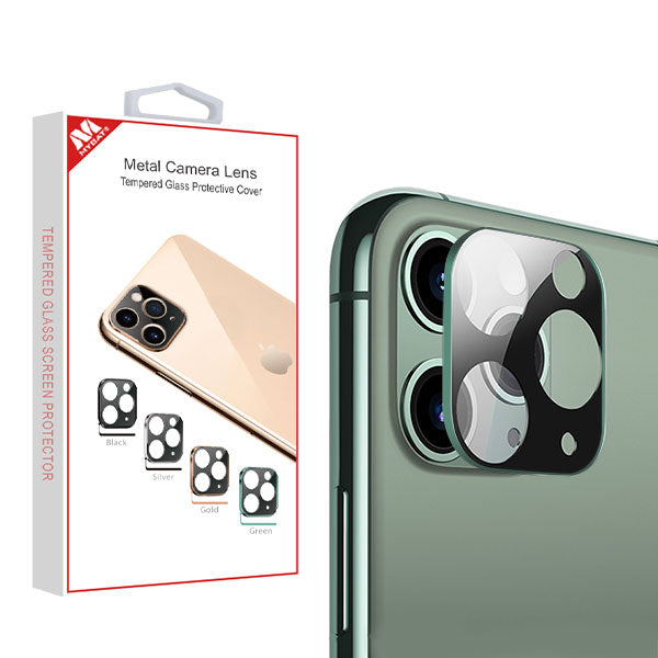 MyBat Metal Camera Lens Tempered Glass Protective Cover for Apple iPhone 11 Pro Max / 11 Pro - Forest Green