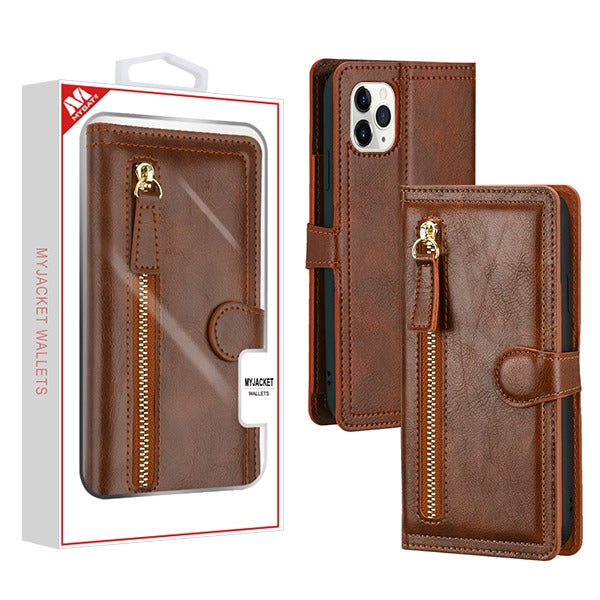 MyBat Zipper MyJacket Wallet for Apple iPhone 11 Pro Max - Brown