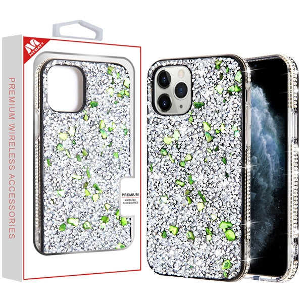 MyBat Crystals Sparks Case for Apple iPhone 11 Pro - Green Pebbles