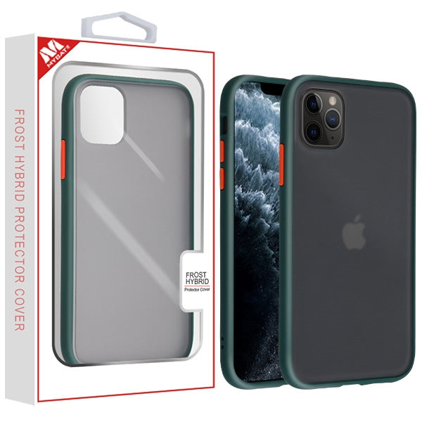 MyBat Frost Hybrid Protector Cover for Apple iPhone 11 Pro - Semi Transparent Smoke Frosted / Rubberized Midnight Green