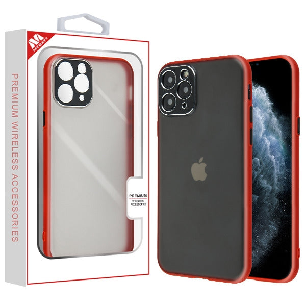 MyBat Hybrid Protector Cover for Apple iPhone 11 Pro - Semi Transparent Smoke / Red Frosted