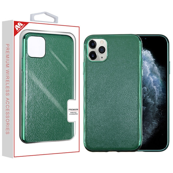 MyBat Leather Backing Protector Cover for Apple iPhone 11 Pro - Green Electroplating
