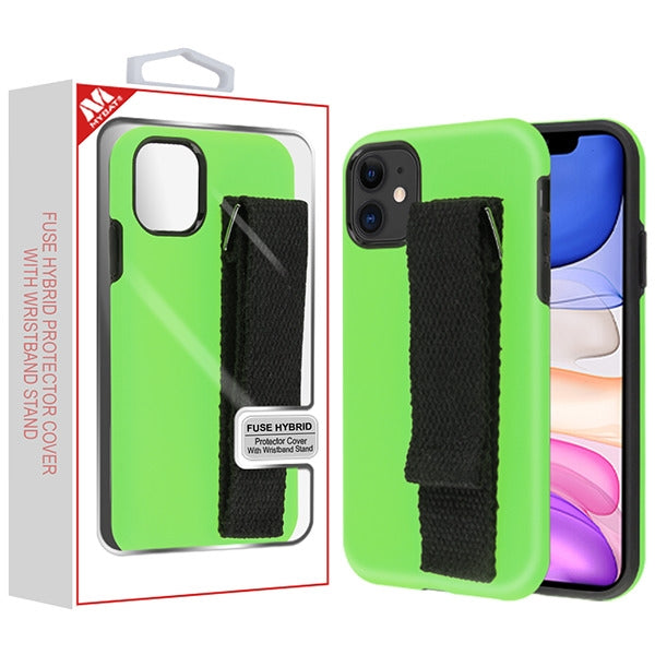 MyBat Fuse Series Case with Wristband Stand for Apple iPhone 11 - Green