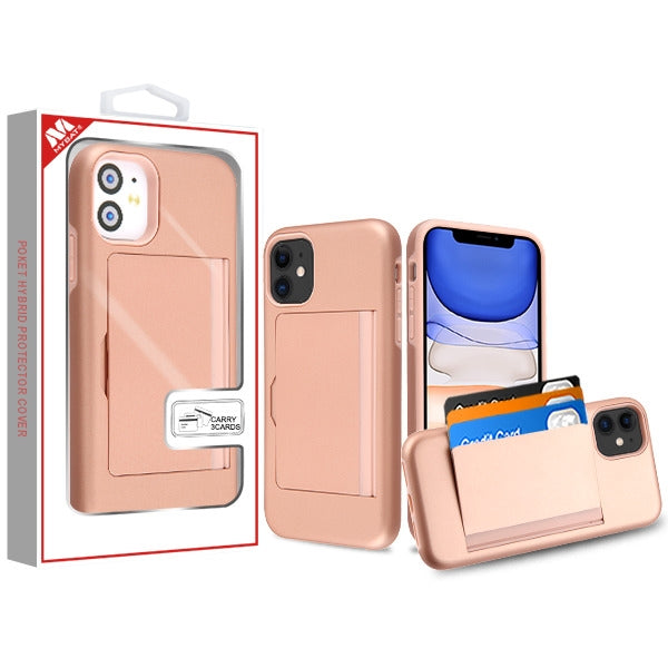 MyBat Poket Hybrid Protector Cover (with Back Film) for Apple iPhone 11 - Rose Gold / Rose Gold