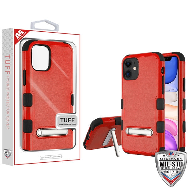 MyBat TUFF Series Case (with Magnetic Metal Stand) for Apple iPhone 11 - Natural Red / Black