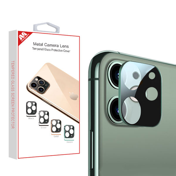 MyBat Metal Camera Lens Tempered Glass Protective Cover for Apple iPhone 11 - Forest Green