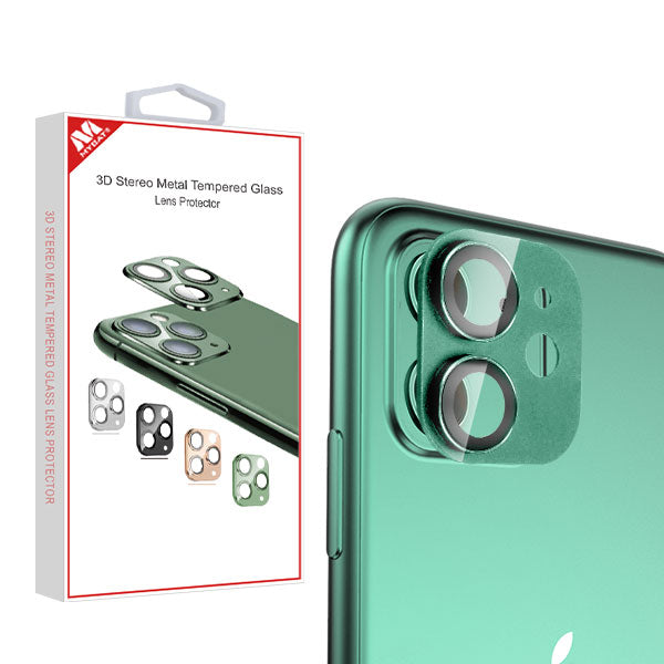 MyBat 3D Stereo Metal Tempered Glass Lens Protector for Apple iPhone 11 - Green