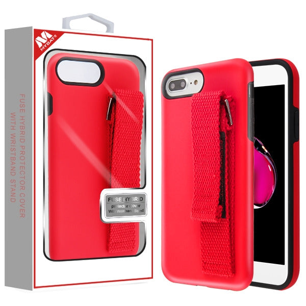 MyBat Fuse Series Case with Wristband Stand for Apple iPhone 8 Plus/7 Plus / 6s Plus/6 Plus - Red