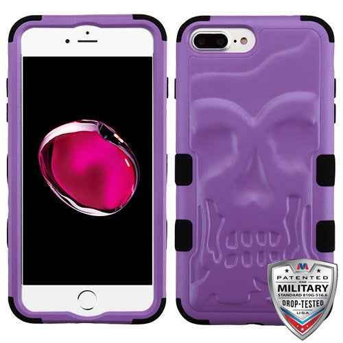 MyBat TUFF Skullcap Hybrid Protector Cover for Apple iPhone 8 Plus/7 Plus / 6s Plus/6 Plus - Purple / Black