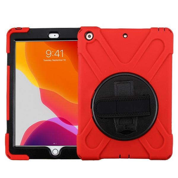 MyBat Rotatable Stand Protector Cover (with Wristband) for Apple iPad 10.2 (2019) (A2197, A2200, A2198) / iPad 10.2 (2020) - Black / Red