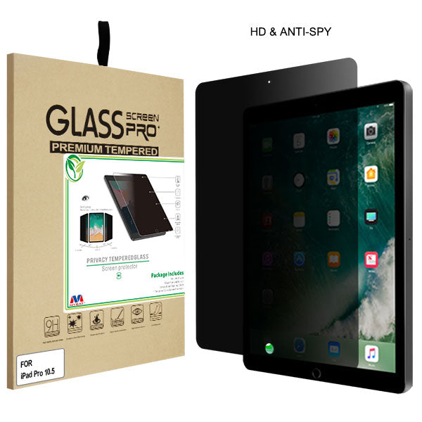 MyBat Privacy Tempered Glass Screen Protector (2.5D) for Apple iPad Pro 10.5 (A1701,A1709,A1852) / iPad Air 10.5 (2019) - Transparent Smoke