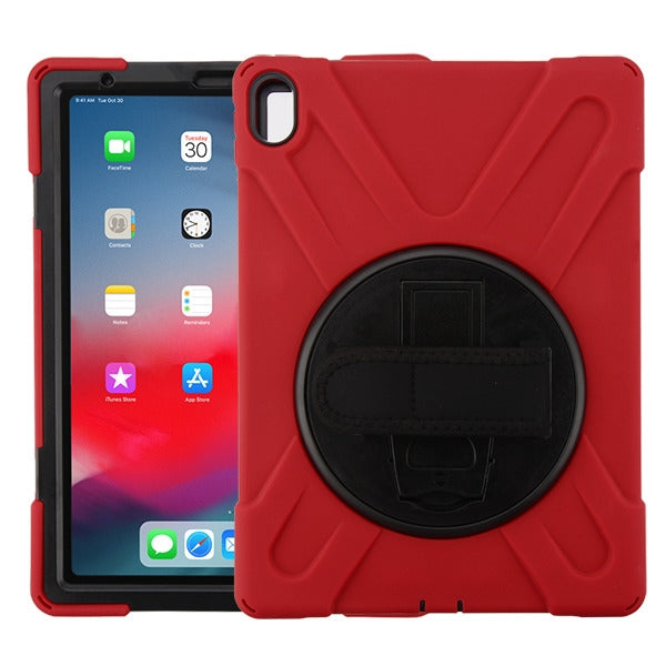 MyBat Rotatable Stand Protector Cover (with Wristband) for Apple iPad Pro 11 (2018) (A1934,A1979,A1980,A2013) - Black / Red