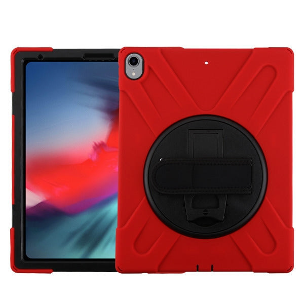 MyBat Rotatable Stand Protector Cover (with Wristband) for Apple iPad Pro 12.9 (2018) (A1876,A1895,A1983,A2014) - Black / Red