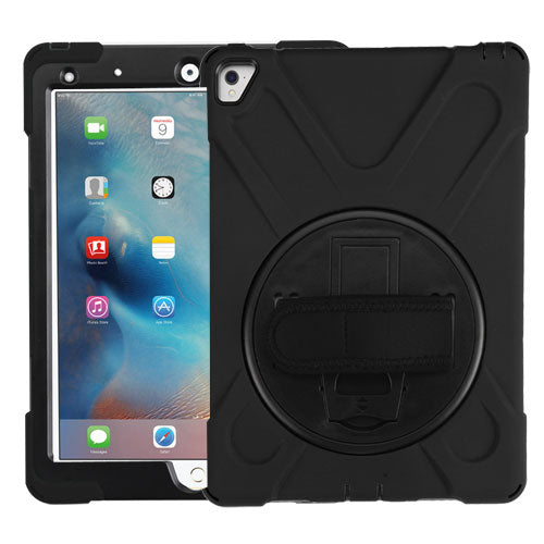 MyBat Rotatable Stand Protector Cover (with Wristband) for Apple iPad Pro 9.7 (A1673,A1674,A1675) - Black / Black