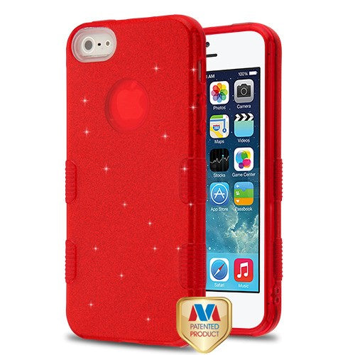 MyBat Full Glitter TUFF Series Case for Apple iPhone 5s/5 / SE - Red