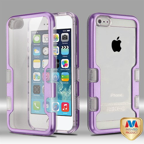 MyBat TUFF Panoview Hybrid Protector Cover for Apple iPhone 5s/5 / SE - Metallic Purple / Transparent Clear