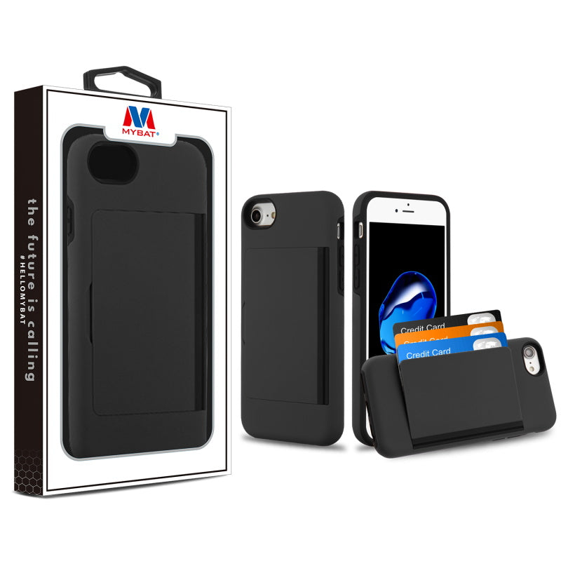 MyBat Poket Hybrid Protector Cover (with Back Film) for Apple iPhone 8/7/iPhone SE (2020) / 6s/6 - Black / Black