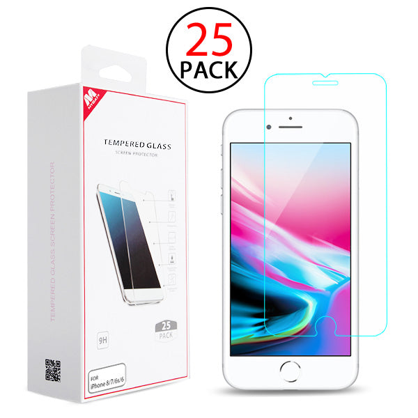 MyBat Tempered Glass Screen Protector (2.5D)(25-pack) for Apple iPhone 8/7 / 6s/6 - Clear