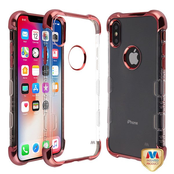 MyBat TUFF Klarity Lux Candy Skin Cover for Apple iPhone XS/X - Rose Gold Plating