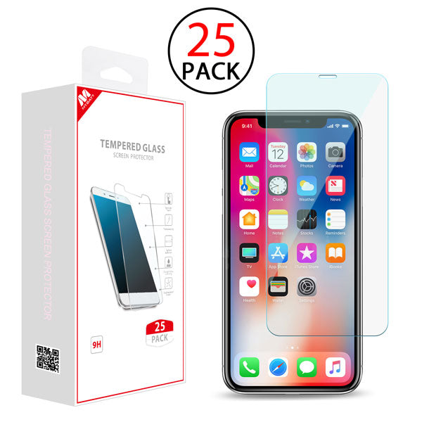 MyBat Tempered Glass Screen Protector (2.5D)(25-pack) for Apple iPhone XS/X / 11 Pro - Clear