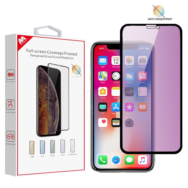 MyBat Full-screen Coverage Frosted Tempered Glass Screen Protector for Apple iPhone XS/X / 11 Pro - Purple