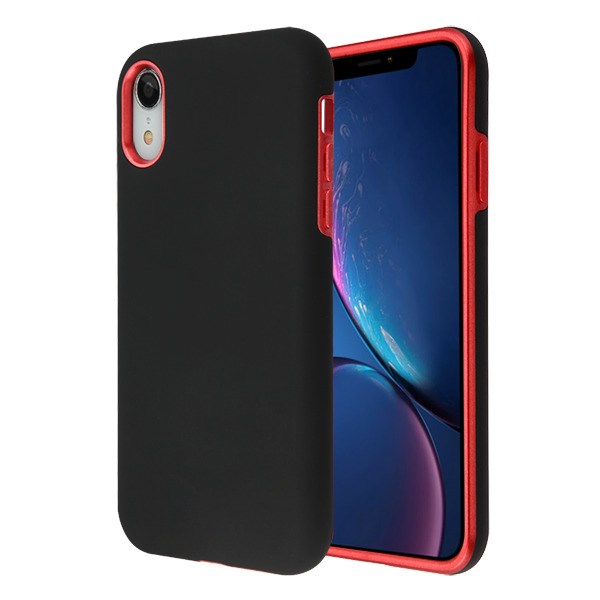 MyBat Fuse Series Case for Apple iPhone XR - Rubberized Black / Metallic Red