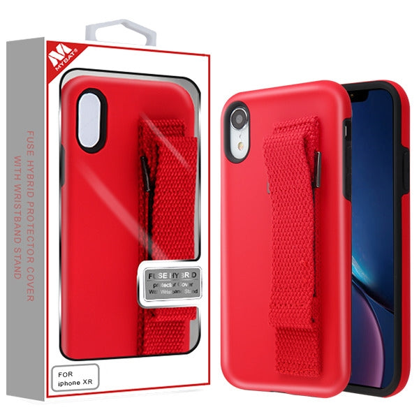 MyBat Fuse Series Case with Wristband Stand for Apple iPhone XR - Red