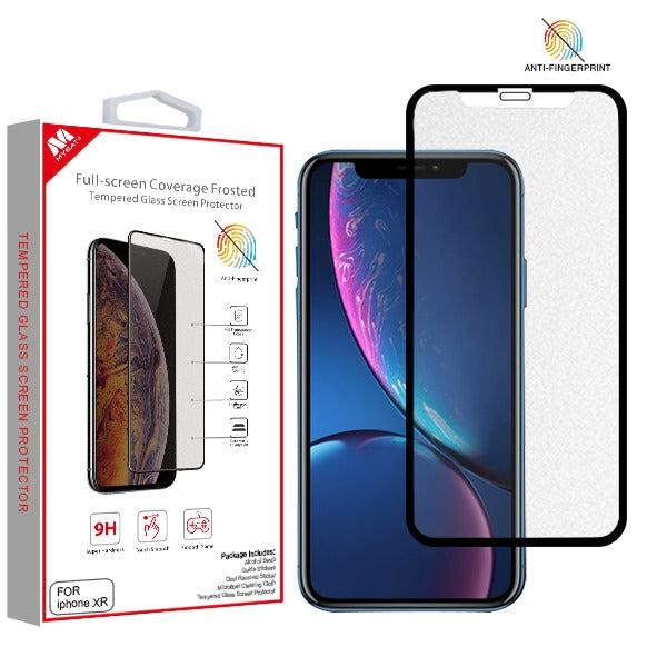 MyBat Full-screen Coverage Frosted Tempered Glass Screen Protector for Apple iPhone XR / 11 - Black