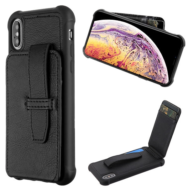 MyBat Cartera Wallet Cover (with buckles) for Apple iPhone XS Max - Black