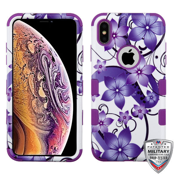 MyBat Pro TUFF Series Case for Apple iPhone XS Max - Purple Hibiscus