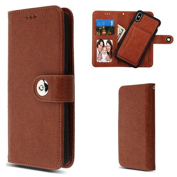 MyBat 2 - in - 1 Detachable MyJacket Wallet with Card Slots for Apple iPhone XS Max - Brown