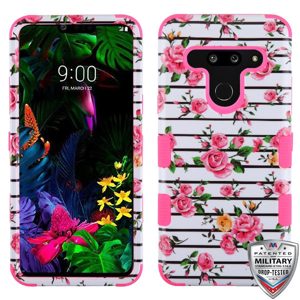 MyBat TUFF Series Case for LG G8 ThinQ - Pink Fresh Roses / Electric Pink