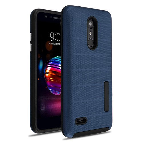 MyBat Fusion Protector Cover for LG L413DL (Premier Pro)/K30 / Harmony 2 - Ink Blue Dots Textured / Black