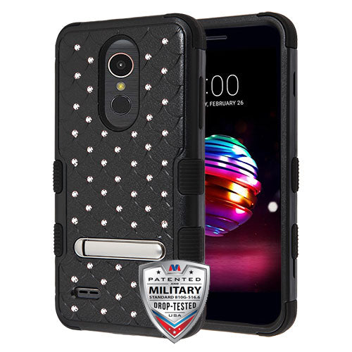 MyBat FullStar TUFF Series Case (with Magnetic Metal Stand) for LG K10 (2018)/K30 / Harmony 2 - Natural Black / Black