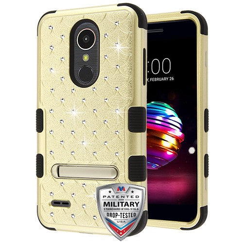 MyBat FullStar TUFF Series Case (with Magnetic Metal Stand) for LG K10 (2018)/K30 / Harmony 2 - Gold / Black