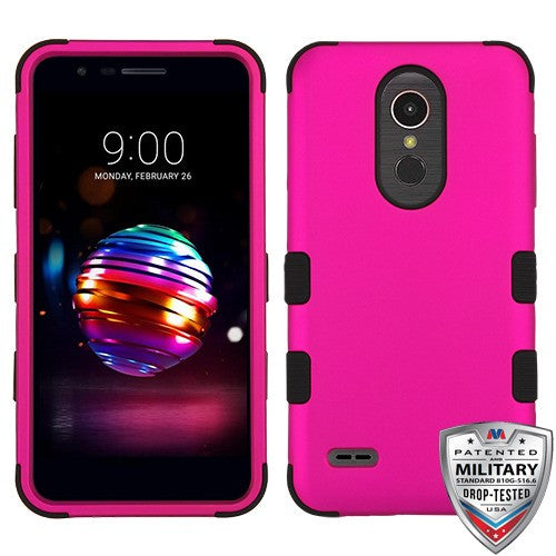 MyBat TUFF Series Case for LG K10 (2018)/K30 / Harmony 2 - Titanium Solid Hot Pink / Black