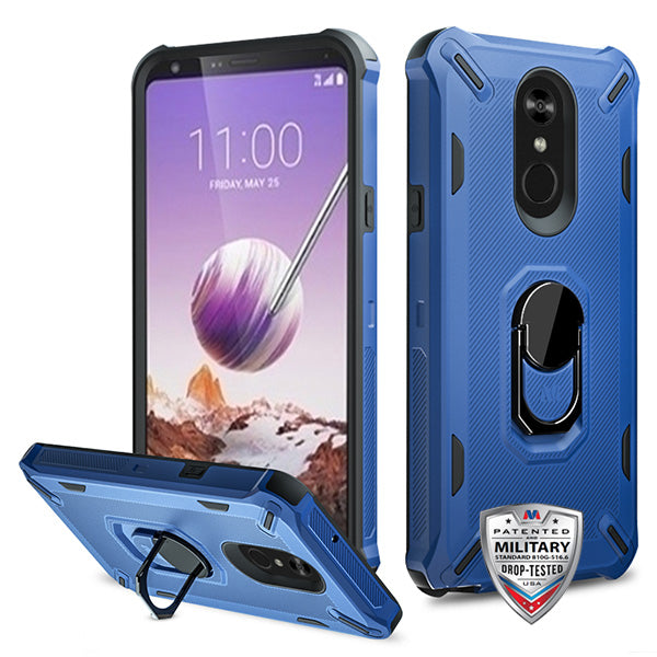 MyBat Brigade Hybrid Protector Cover (with Ring Stand) for LG Stylo 5 - Ink Blue / Black