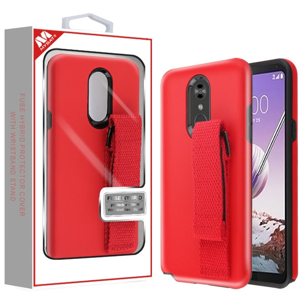 MyBat Fuse Series Case with Wristband Stand for LG Stylo 5 - Red